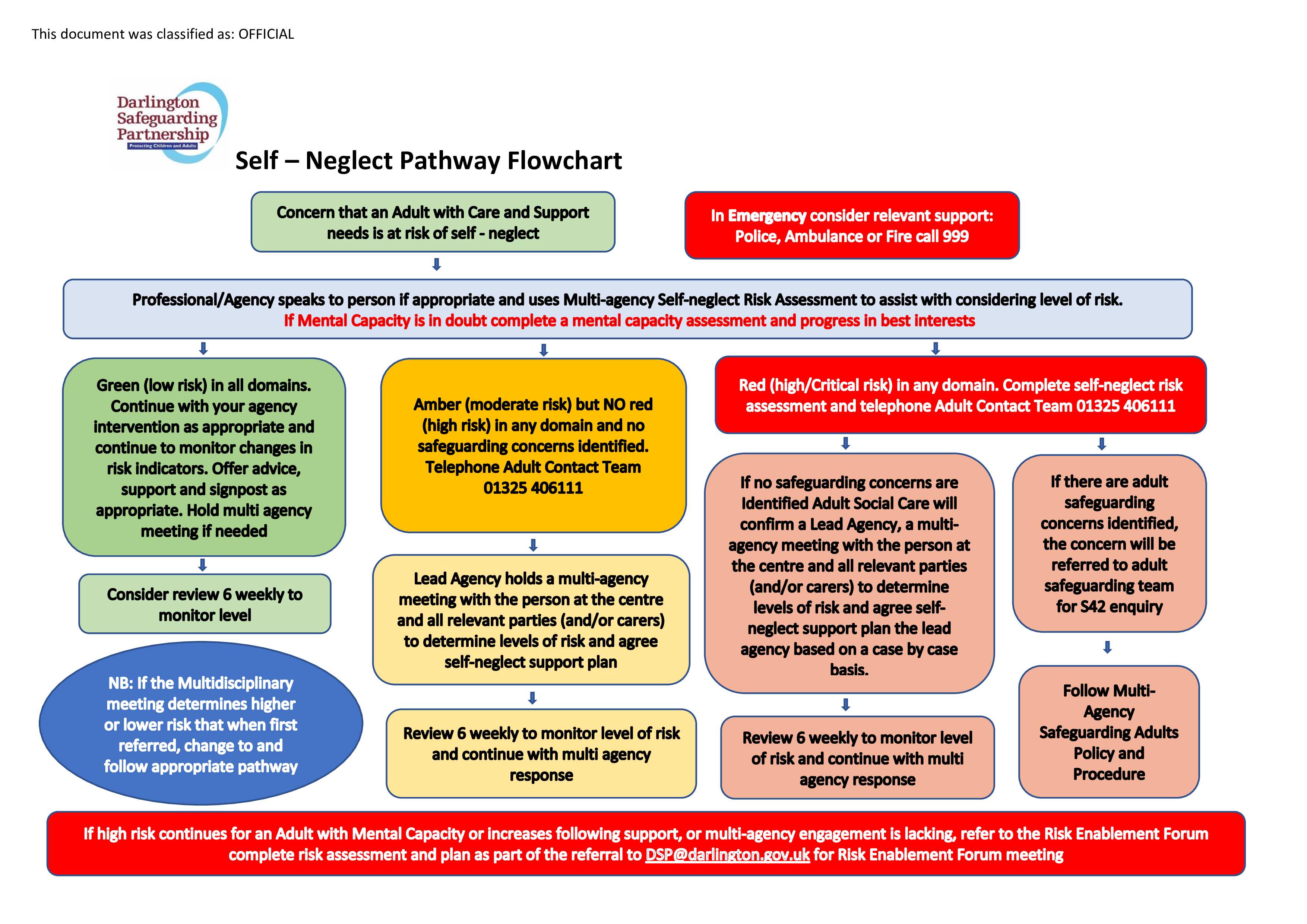 Self-neglect Process and Pathway Flowchart